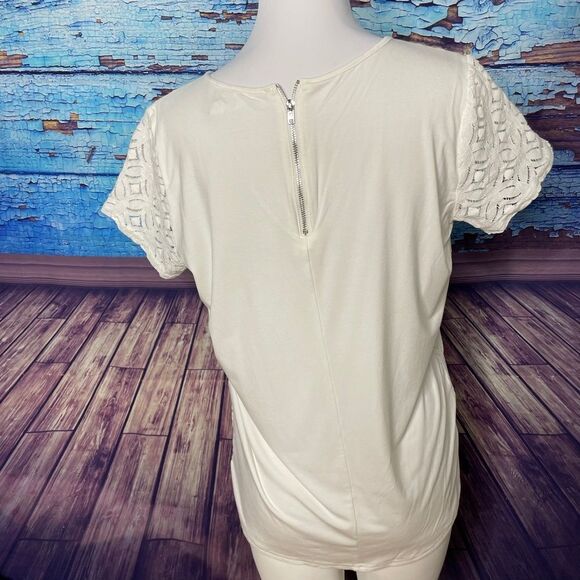 StitchFix Market & Spruce white lace overlay top M - Picture 3 of 12